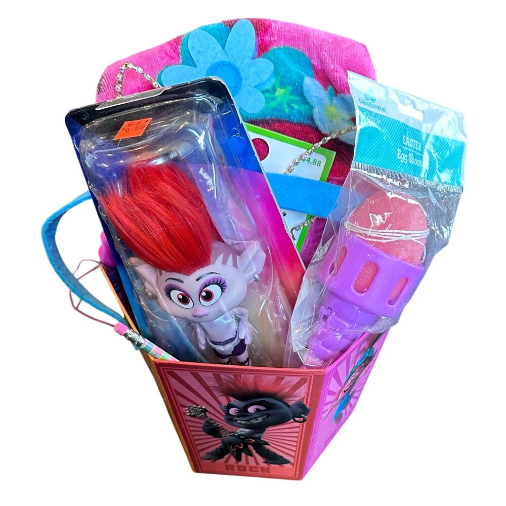 New Trolls Easter Basket or Gift Basket for Girls, Easter Holiday Basket